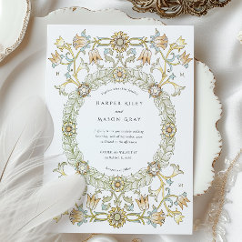 Convites Casamento vitoriano Tulips William Morris