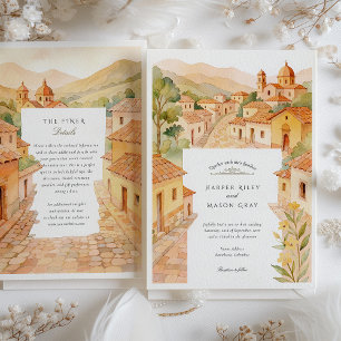 Convites Casamento Watercolor Barichara Colombia