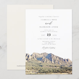 Convites Casamento Watercolor Boulder Colorado Flatirons