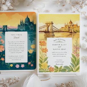 Convites Casamento Watercolor Budapest Hungary