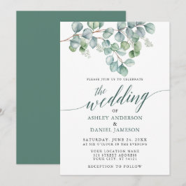 Convites Casamento Watercolor Eucalyptus Greenery Calliogra