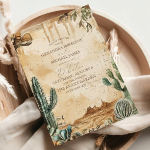 Convites Casamento Western Boho com Aquarela