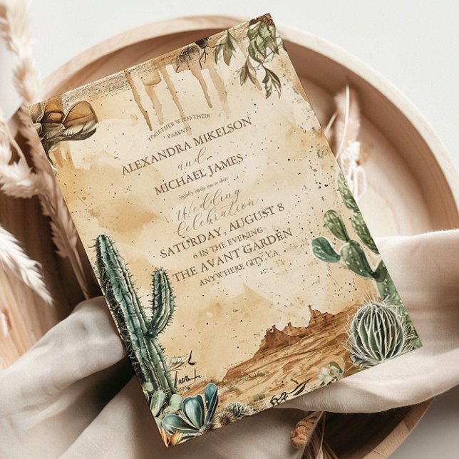 Convites Casamento Western Boho com Aquarela (Criador carregado)