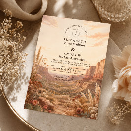 Convites Casamento Western de Outono Elegante