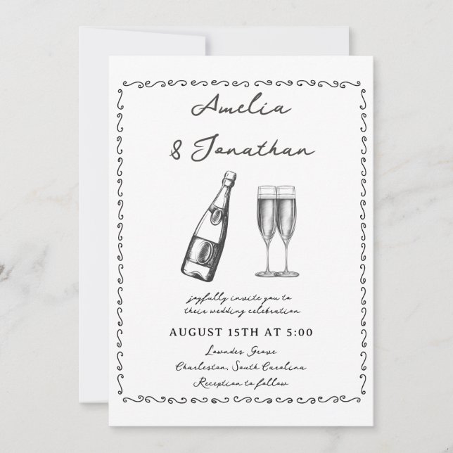 Convites Casamento Whimsical (Frente)
