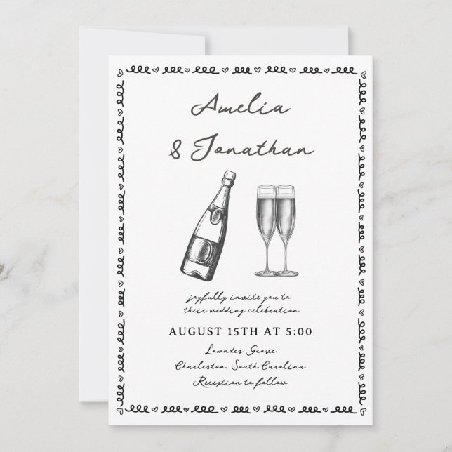 Convites Casamento Whimsical (Frente)