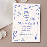 Convites Casamento Whimsical Azul Francês com Letra-Mão<br><div class="desc">Ponha o tom para uma celebração de eterno com este Convite de Casamento Whimsical Francês Vintage, Desenhado à Mão. Apresentando ilustrações florais artísticas e intrincadas e uma fonte romântica inspirada na safra, esta design exumenta elegância e charme. Seus elementos balísticos se combinam perfeitamente com a estética rural francesa, criando um...</div>