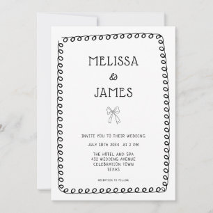 Convites Casamento Whimsical De Arco Desenhado À Mão