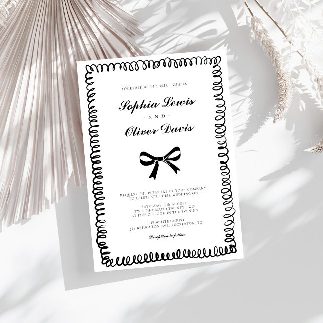 Convites Casamento Whimsical Desenhado à Mão (Criador carregado)