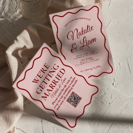 Convites Casamento Whimsical Moderno Negrito Código QR