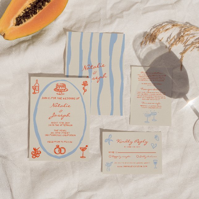 Convites Casamento Whimsical Pintado Pintado Colorido (Criador carregado)