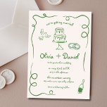 Convites Casamento Whimsical Verde Francês Vintage Drawn<br><div class="desc">Ponha o tom para uma celebração de eterno com este Convite de Casamento Whimsical Francês Vintage, Desenhado à Mão. Apresentando ilustrações florais artísticas e intrincadas e uma fonte romântica inspirada na safra, esta design exumenta elegância e charme. Seus elementos balísticos se combinam perfeitamente com a estética rural francesa, criando um...</div>