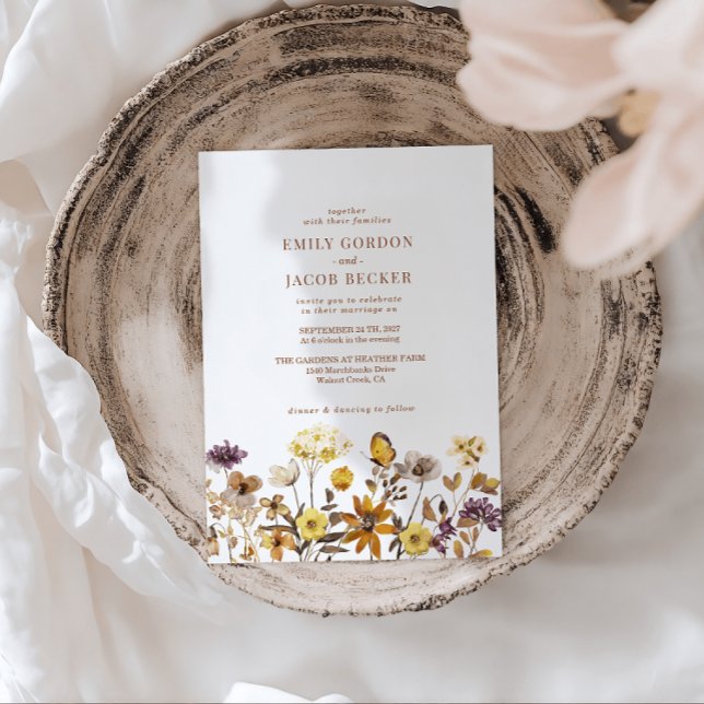 Convites Casamento Whimsical Wildflower Boho (Criador carregado)