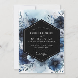 Convites Casamento Whimsy Indigo Bloom