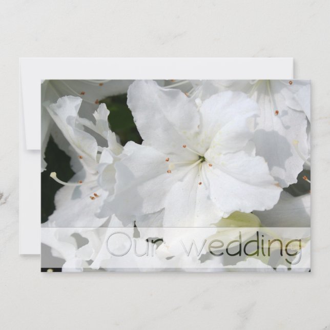 Convites Casamento White Azalea Salve a Data Personalize (Frente)