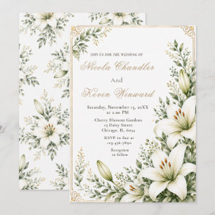 Convites Casamento White Lily