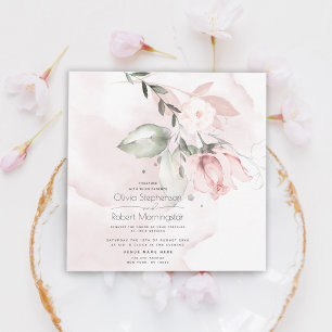 Convites Casamento Woodland Blush Rosa Rosa Rosa