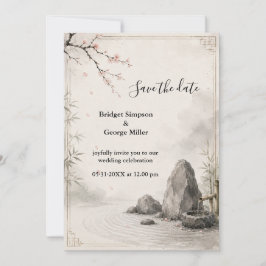 Convites Casamento Zen Sakura Harmonia Botânica
