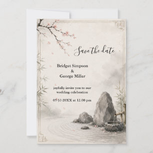 Convites Casamento Zen Sakura Harmonia Botânica