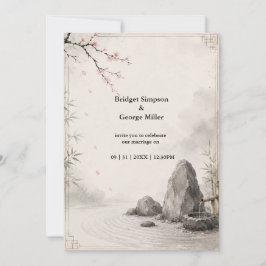 Convites Casamento Zen Sakura Harmonia Botânica