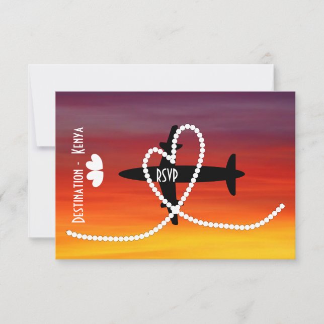 Convites Casamentos no Exterior Quênia RSVP (Frente)