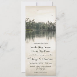 Convites casamentos tranquilo e rústico lago reflexo