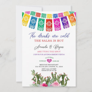 Convites Casando Cactus Floral Noivado Fiesta