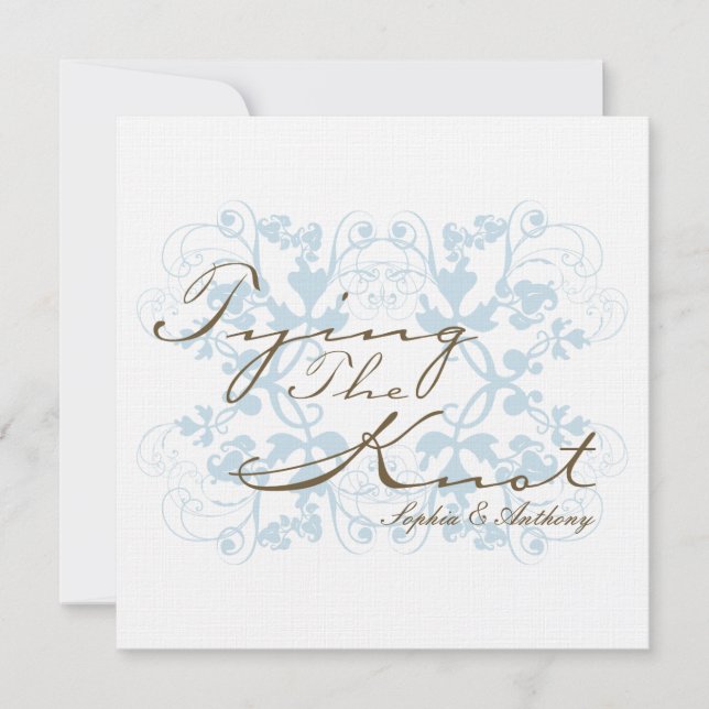 Convites Casando de Aqua Floral Flourish (Frente)