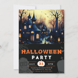 Convites Casas Assombradas da Cidade Aboboras Halloween
