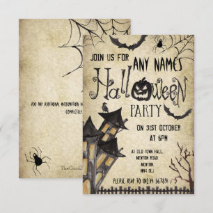 Convites Casas Assombradas Vintage Festa de Halloween