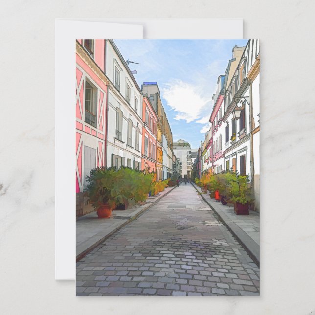 Convites Casas coloridas em Rue Cremieux - Paris (Frente)