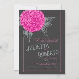 Convites Casas de camélia cor-de-rosa, cinza castanha