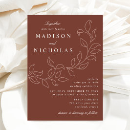 Convites Casca de Folhas Marrons Casamento