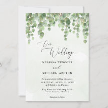 Cascading Watercolor Eucalyptus Greenery Weding