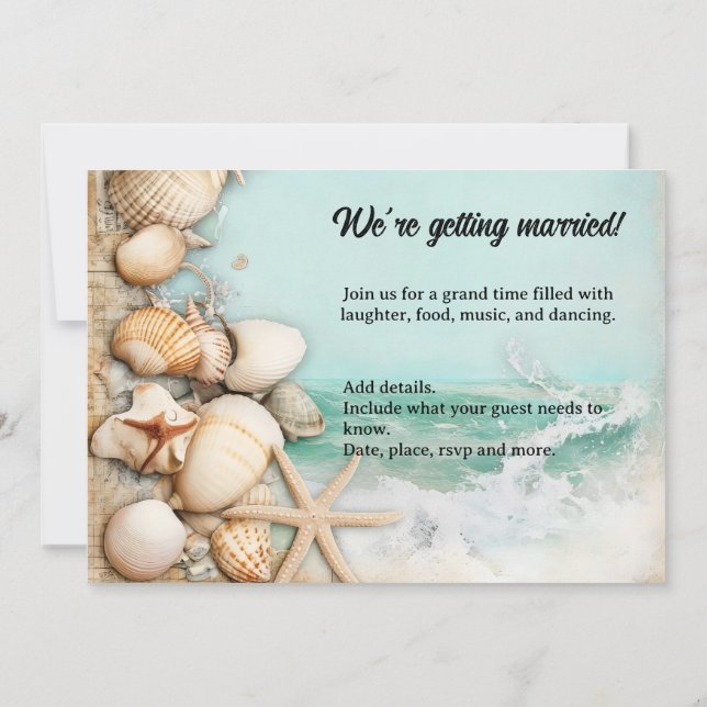 Convites Cascas de praia 3 (Verso)