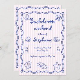 Convites Cascas-do-mar com manga desenhada à mão