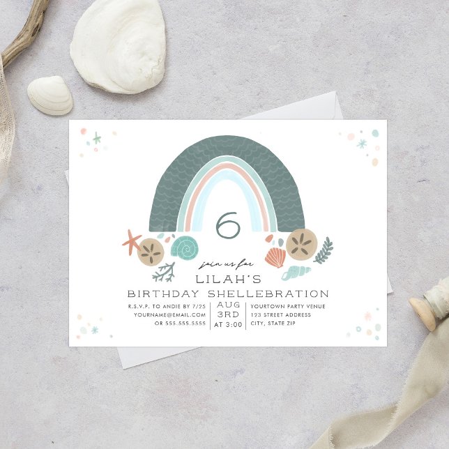 Convites Cascata de aniversário sob o mar Rainbow (Criador carregado)