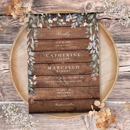 Convites Cascata Floral Verdejante de Madeira Rústica para