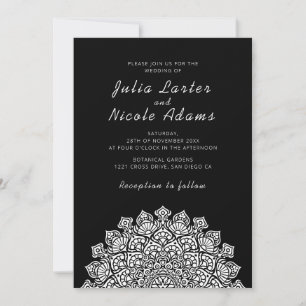 Convites Cascata Mandala de Casamento Lua Crescente Radiant