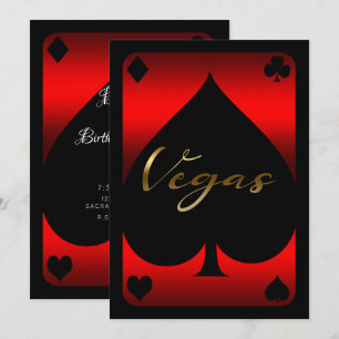 Convites Casino Espada Vermelha e Preta Las Vegas 21º Anive