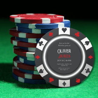 Convites Casino Las Vegas Poker Chip bachelor party
