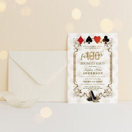 Convites Casino Vegas Art Deco 100 e Fabuloso Aniversário