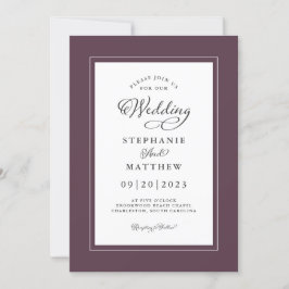 Convites Cassis Noiva Elegante Letra Chic Moderno Quadro