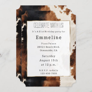 Convites Castanho Negro Negro Sudoeste Cowboy Cowhide