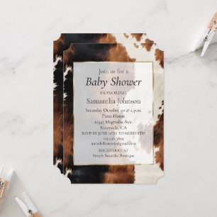 Convites Castanho Negro Negro Sudoeste Cowboy Cowhide