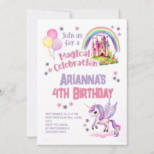Convites Castelo da Menina de 4 anos de idade 