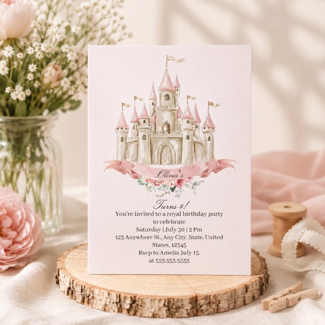 Convites Castelo da Princesa Aniversário Real (Criador carregado)