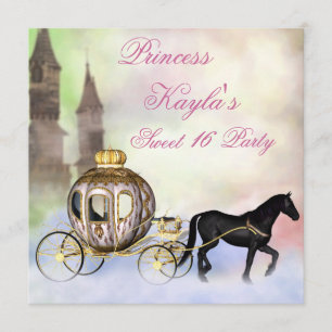 Convites Castelo da Princesa Carruagem Real Princesa Sweet