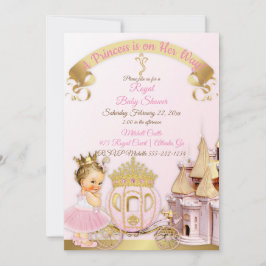Convites Castelo de Carruagem da Princesa Real Rosa Dourado