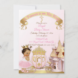 Convites Castelo de Carruagem da Princesa Real Rosa Dourado